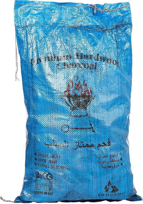 Procamp 3kg bag of premium hardwood lump charcoal, a smaller bag of the quality fuel.