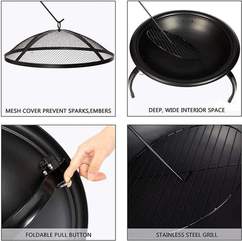 Procamp Round Folding Fire Pit for camping