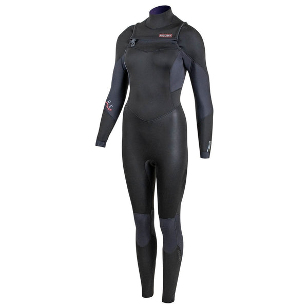Prolimit Fire Freezip 4/3 Women's Wetsuit, GBS Steamer with Zodiac Fleece Lining for Kitesurf and Windsurf
