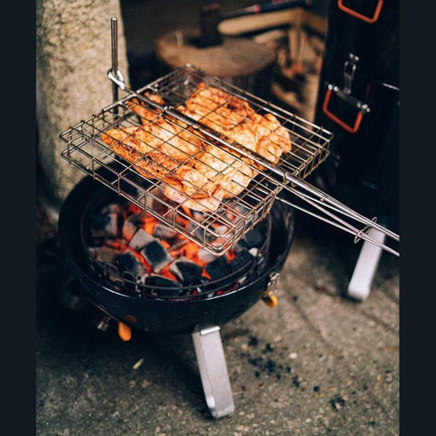 ProQ Flip n Grate BBQ Swivel Grill Large, 57 cm Base Swing-Out Grill Basket for Kettles and Open Fires