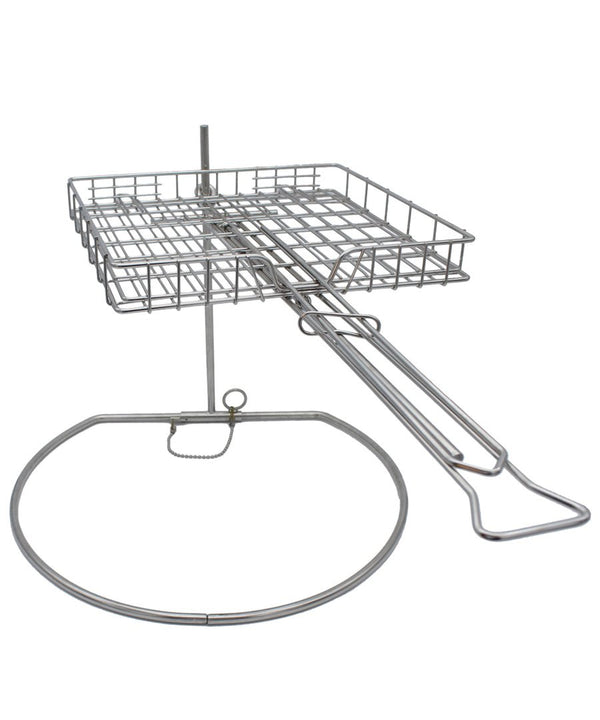 ProQ Flip'N Grate BBQ Swivel Grill (47cm Base), a versatile and portable stainless steel swivel grill for barbecue.