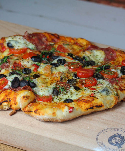 ProQ Pizza Stone Set with Stainless Steel Carry Rack - Perfect for Homemade Pizzas