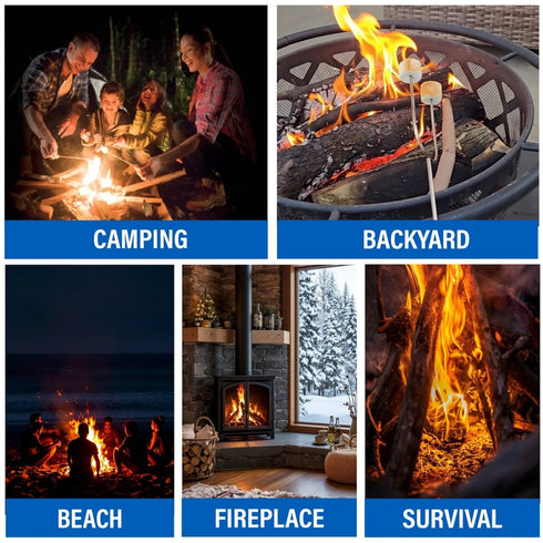 Pull Start Fire 3 Pack, Pull String Instant Fire Starter for Campfires, Fire Pits and Wet Wood, No Matches Needed