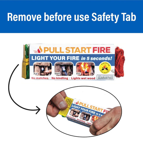 Pull Start Fire 3 Pack, Pull String Instant Fire Starter for Campfires, Fire Pits and Wet Wood, No Matches Needed
