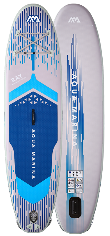 Aqua Marina Ray 11ft illuminated inflatable paddle board, deck and bottom view