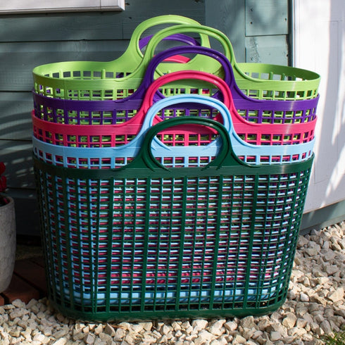 Red Gorilla Cesto Shopper Basket, Open Weave Polypropylene Carry Basket for Market, Garden, Beach and Picnic