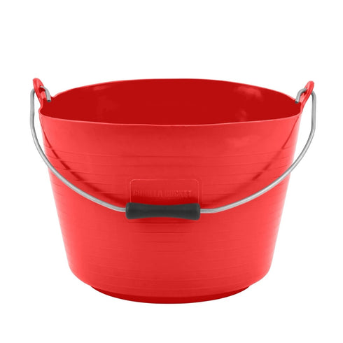 Red Gorilla Flexible Gorilla Bucket, Fold Flat Polyethylene Bucket with Easy Grip Handle for Horse Bathing