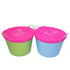 Red Gorilla Medium Tub Cover Breakfast and Dinner Set, Two Feed Tub Covers to Keep Dust and Insects Off Feed