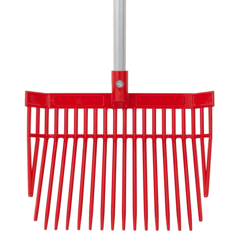 Red Gorilla PC Bedding Fork with D Handle in Red, Polycarbonate Tine Mucking Out Fork for Shavings Bedding