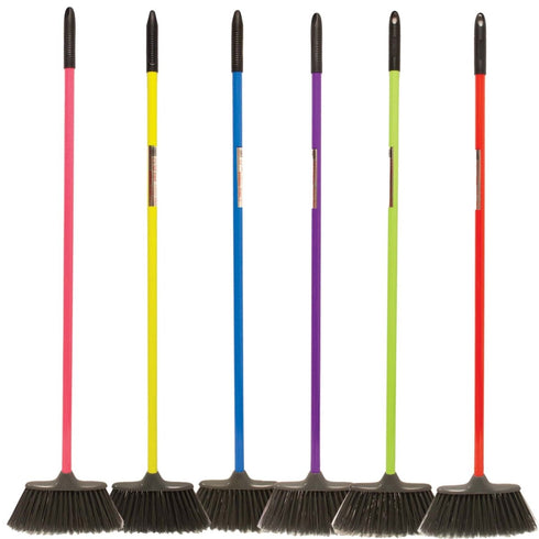 Red Gorilla Poly Yard Broom, Synthetic Bristle Outdoor Broom with 120 cm Handle for Yards, Stables and Driveways