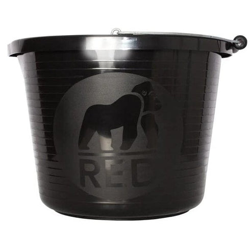 Red Gorilla Premium 15 L Bucket in Black, Reinforced Rim Heavy Duty Bucket for Stables, Gardens and Car Washing