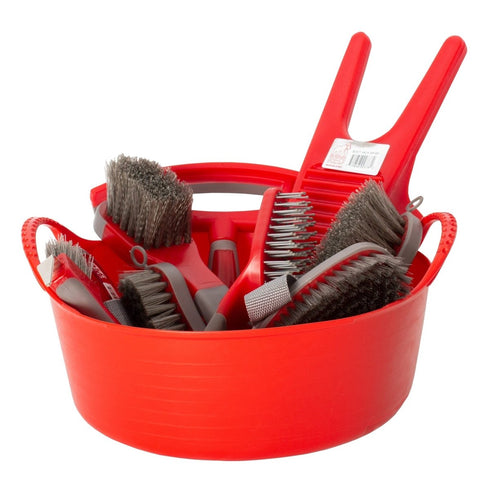 Red Gorilla Stable Bucket Brush, Stiff Bristle Scrubbing Brush for Feed Buckets, Water Troughs and Tubs