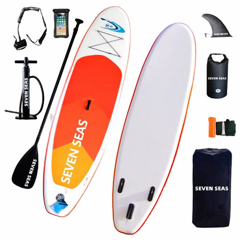 Red Sunshine Inflatable Stand Up Paddle Board, iSUP Package with Paddle, Pump, Leash and Dry Bag