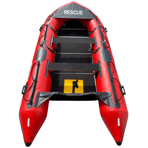 Rescue Boat 2026 Heavy Duty Inflatable Boat, 1.2mm PVC with Rubbing Strake and Reflective Lights