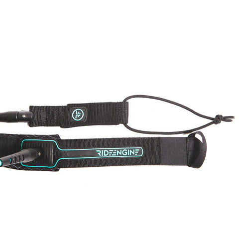 Ride Engine Comp Leash 6 ft, Lightweight 7 mm Surf Leash with Rotating Ankle Cuff and Rail Saver