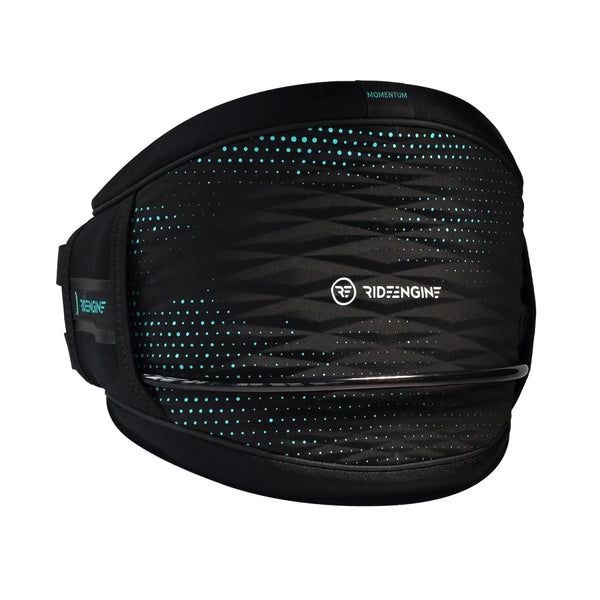Ride Engine Momentum V2 Harness Black, Lightweight Soft Shell Kite Waist Harness with Lumbar Lock Support Plate