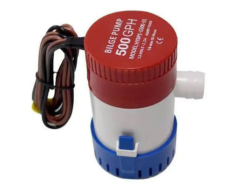 RIVA 500 GPH 12V Bilge Pump for Stand-Up Jet Skis and Runabouts, Fully Submersible Compact Electric Bilge Pump