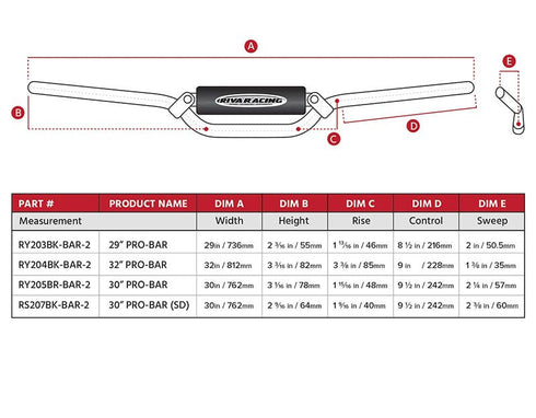 RIVA PRO-BAR Runabout Handlebars in Black, 7/8 Inch T6 Aluminium Jet Ski Handlebar with Crossbar and Pad