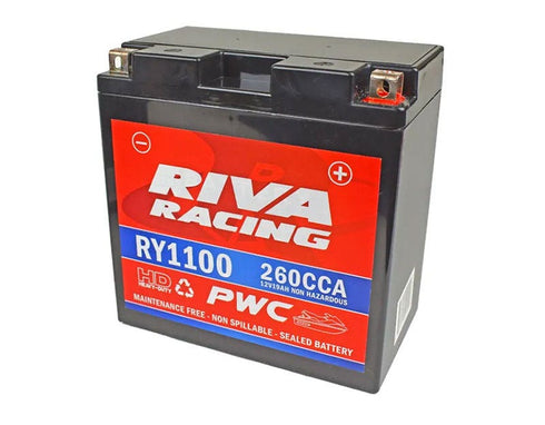 RIVA Yamaha Sealed High Performance Battery for WaveRunner Models 1987 to 2020, 260 CCA Maintenance Free Battery