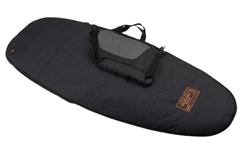 Ronix Dempsey Extra Padded Surf Case Charcoal Orange Up to 5'2, Wakesurf Board Bag with 3D Fin Opening