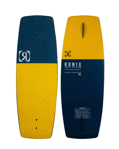 Ronix Electric Collective Wakeskate Navy Mustard 45 Inch, Maple Wood Concave Skate with Kicktail for Control
