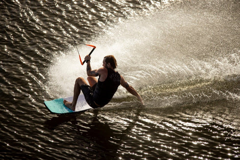Ronix Electric Collective Wakeskate Navy Mustard 45 Inch, Maple Wood Concave Skate with Kicktail for Control