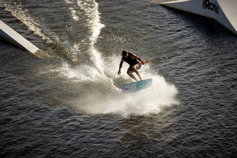 Ronix Electric Collective Wakeskate Navy Mustard 45 Inch, Maple Wood Concave Skate with Kicktail for Control