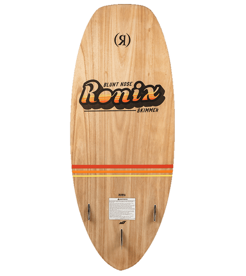 Ronix Element Core Blunt Nose Skimmer Wakesurf Board Paulownia Sunset 4'6, Fin-S Floating Fin Wakesurfer