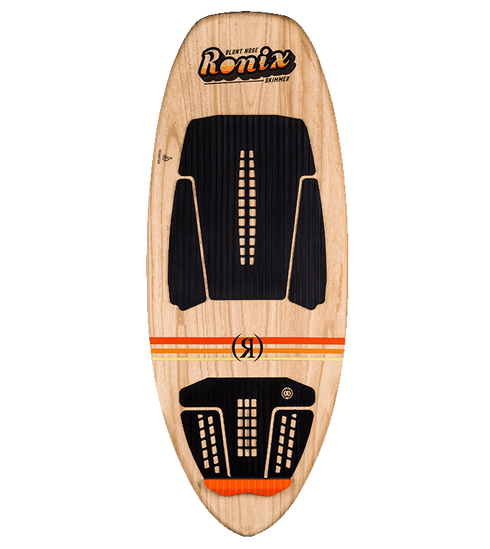 Ronix Element Core Blunt Nose Skimmer Wakesurf Board Paulownia Sunset 4'6, Fin-S Floating Fin Wakesurfer