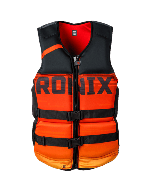 Ronix Megacorp Surf Capella 3.0 CGA Life Vest Fireball, Coast Guard Approved Wake Vest with Capella Fit