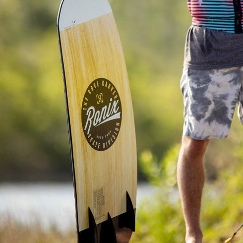 Ronix Rove Karver Wakeskate Maple White Black 44 Inch, Tri Fin Soul Turn Skate with 1.7 Inch Hook Fins