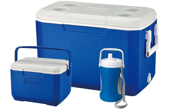Coleman 48 Quart Cooler Combo Set, a versatile set including a large cooler and smaller accessories for complete cooling needs.