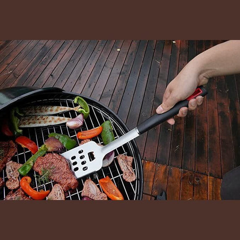 Saborr BBQ Turner BZJ0010, Wide Spatula for Flipping Burgers and Fish on Charcoal, Gas and Plancha Grills