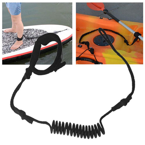 Safety Leg Leash, Coiled PU Ankle Leash for Bodyboards, Surfboards and Paddle Boards
