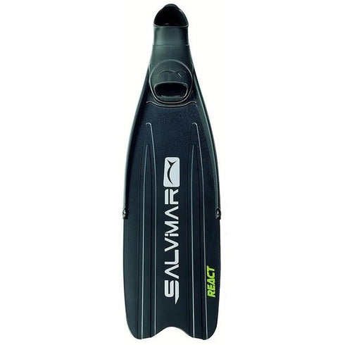 Salvimar React Long Blade Fins, Full Foot Freediving and Spearfishing Fins with Removable Polypropylene Blades