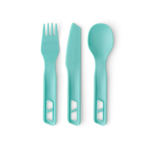 Sea to Summit Passage Cutlery Set 3 Piece, Clip-Together Camping Knife, Fork and Spoon, Dishwasher Safe