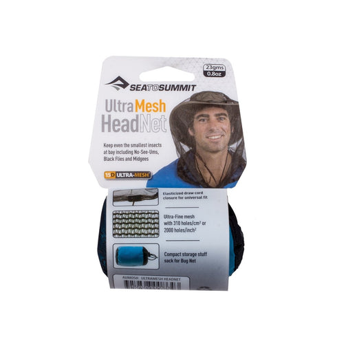 Sea to Summit Ultra-Fine Mesh Mosquito Head Net, 32 g Nano Bug Net That Blocks Sandflies, Midges and No-See-Ums