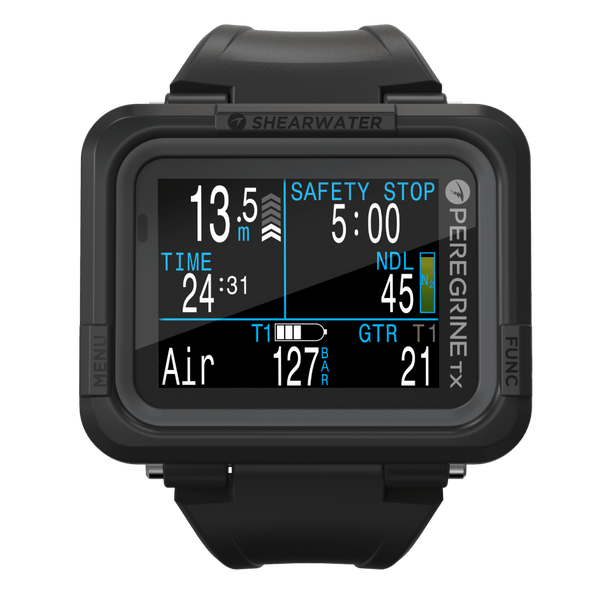 Shearwater Peregrine TX Dive Computer, Air Integrated 2.2 in Colour Wrist Computer with Compass and Wireless Charging