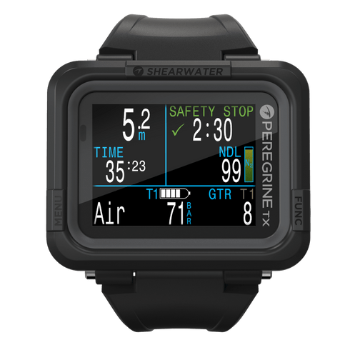 Shearwater Peregrine TX Dive Computer, Air Integrated 2.2 in Colour Wrist Computer with Compass and Wireless Charging