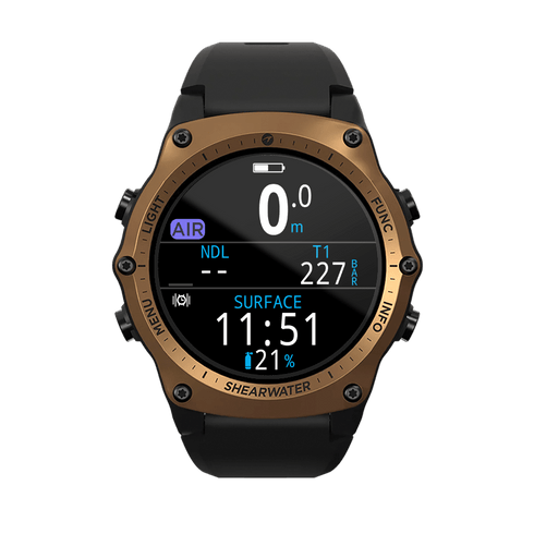 Shearwater Teric Dive Computer, Watch-Style AMOLED Wrist Computer with Sapphire Crystal and 200 m Depth Rating