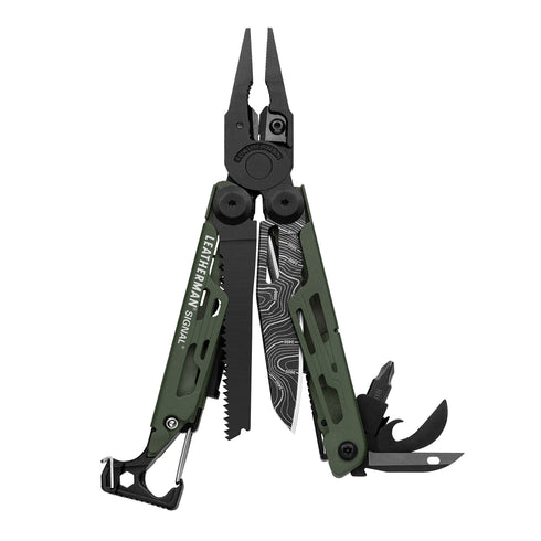 Leatherman Signal multi-tool, Green Topo, product shot on white
