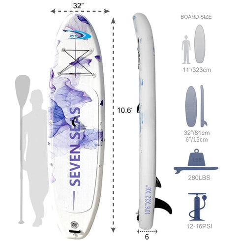 Silky Inflatable Stand Up Paddle Board, iSUP Package with Paddle, Pump, Leash and Dry Bag