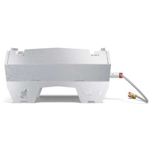 SKOTTI Portable Gas BBQ, Flat Pack Stainless Steel Camping Grill for Gas Cartridge, Charcoal or Wood