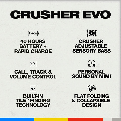 Skullcandy Crusher Evo Wireless Over - Ear Headphones - Immersive Bass Experience