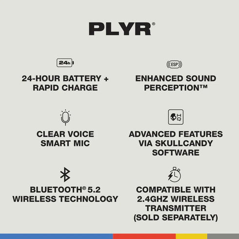 Skullcandy PLYR Multiplatform Gaming Wireless Over - Ear Headset – Versatile Audio for PC, Console, and Mobile