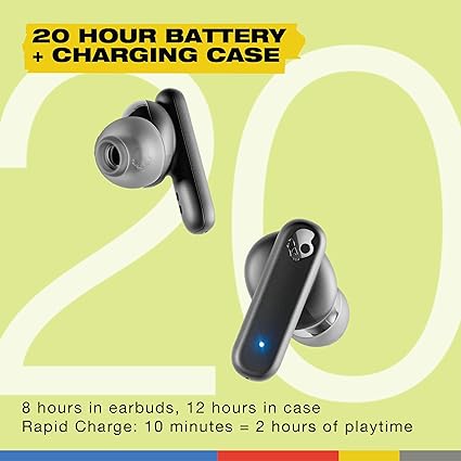 Skullcandy Smokin' Buds True Wireless In - Ear – Stylish and Wireless Audio with Long Battery Life