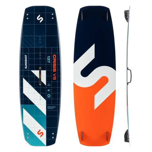 Slingshot Crisis V8 Twin Tip Kiteboard, Forgiving All-Round Board with Single Concave Hull and Wood Core
