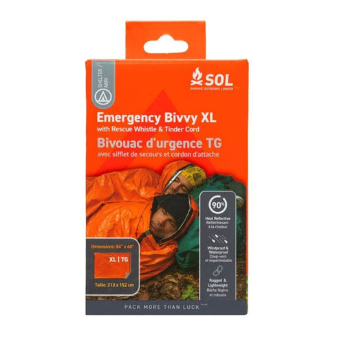 SOL Bivvy XL with Rescue Whistle - Emergency Shelter with Built - In Safety Feature