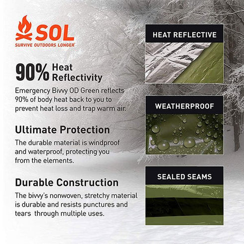 SOL Emergency Bivvy Survival Shelter - Compact and Life - Saving Gear