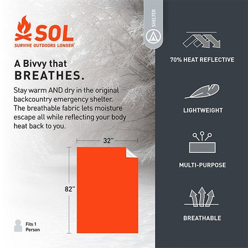 SOL Escape Lite Bivvy Sleeping Bag - Lightweight and Compact Survival Bag